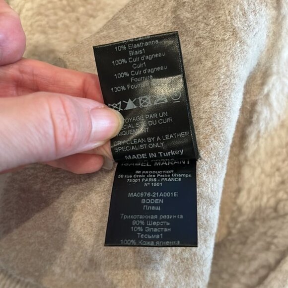 ❌❌SOLD❌❌ISABEL MARANT ETOILE Boden shearling reversible jacket US 8 - Picture 15 of 17
